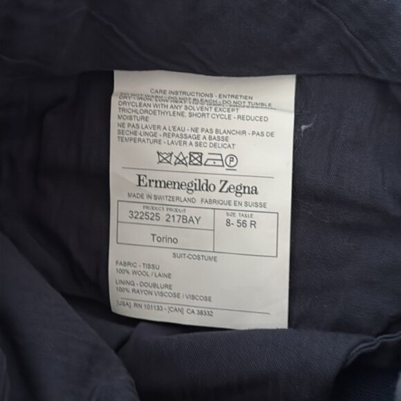 Ermenegildo Zegna 34 x 26 Blue Torino Dress Pants - Picture 4 of 7